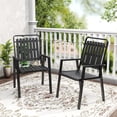 thumbnail image 2 of TQKVIPI Outdoor Patio Dining Chairs Set of 2, Outdoor Patio Chairs, Heavy Duty Metal Dining Chairs with Armrest for Balcony, Deck, Backyard, Lawn, Porch, Kitchen (Black), 2 of 9