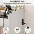 thumbnail image 3 of GloryStar Vanity Desk with LED Light Mirror and Charging Station - Spacious Tabletop with 2 Drawers and Open Shelf, Hidden Storage Stool, 3-Mode Adjustable LED Lighting, 3 of 9