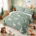thumbnail image 3 of Erosebridal Goose Twin Quilt Set for Girls, Green Folk Art Twin Coverlet Set, 2 Pieces 1 Bedspread and 1 Pillowcase, 3 of 7