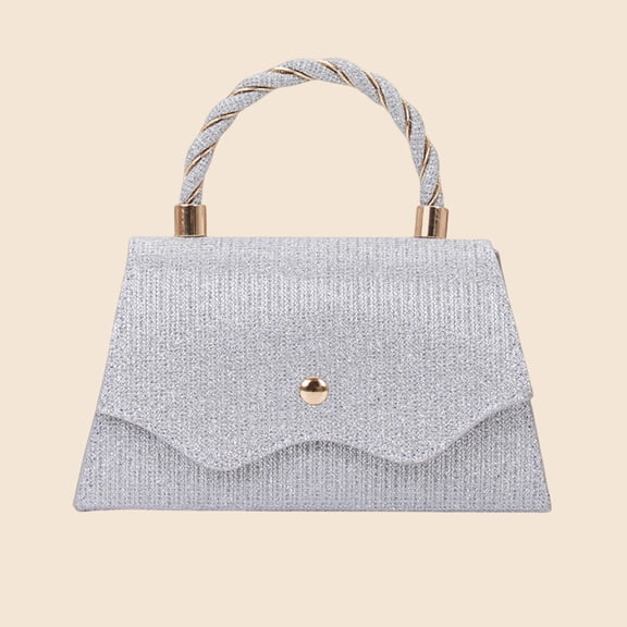 Miluxas Purses for Women with Satchel Strap, Ladies Handbags, Tote Hobo Bags with Top Handle Silver Free Size