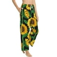 thumbnail image 2 of Xecao Sunflower 1 Women's Straight Lounge Pajama Pants: The Epitome of Relaxed Sleepwear, 2 of 9
