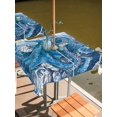 thumbnail image 2 of Outdoor Tablecloth with Umbrella Hole for Patio/Picnic/Party/Camping, Ocean Blue Octopus Waterproof Table Cloth Square Cover Washable, Nautical Castle Coastal Lighthouse (54"x 54"), 2 of 8