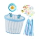 thumbnail image 2 of Cesta decorativa para bicicleta infantil, cesta tejida de repuesto para bicicleta infantil con correas Blanco Azul, 2 of 9