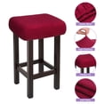 thumbnail image 3 of 2pcs Fundas para Taburetes Rectangulares, Fundas para Taburetes de Bar, Funda para Asiento de Silla de Banco de Madera Rojo Vino, 3 of 6