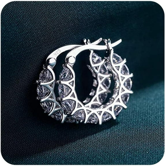 Clearance under $5Gold Earrings for Women, Hoops Sterling Silver Hypoallergenic Stud Earrings Sparkling Flash Ring Jewelry Birthday Giftsd