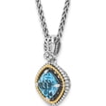 thumbnail image 5 of 14K/Silver Two-Tone Sterling Silver With 14K Swiss Blue Topaz Necklace Made In Thailand qtc357, 5 of 5