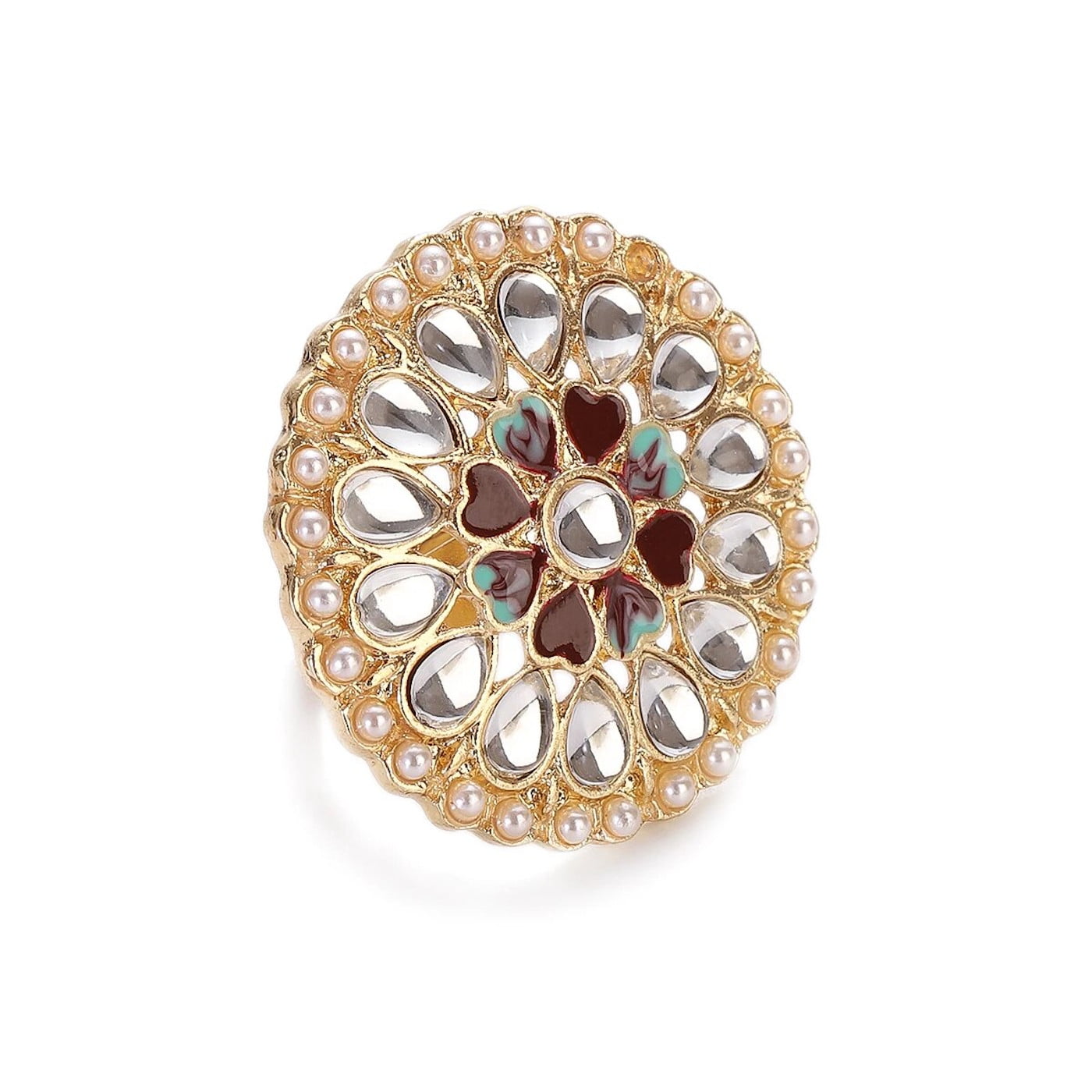 Bridal Peacock Kemp Stone Finger Ring - Arshis - Buy Traditional and  Fashion south India Jewels