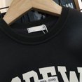 thumbnail image 2 of YiZYiF Kids Boys Casual Sweatshirt Crew Neck Letters Print Long Sleeve Pullover Top School Wear Black 2-3, 2 of 4