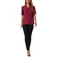 thumbnail image 2 of BLUSAS DE CHIFFON ELEGANTES PARA MUJER INSPIRADAS, TOPS CASUALES DE CUELLO EN V, CAMISAS TUNIC DE MANGA CORTA DE VERANO, TAMAÑO S, ROJO, 2 of 6