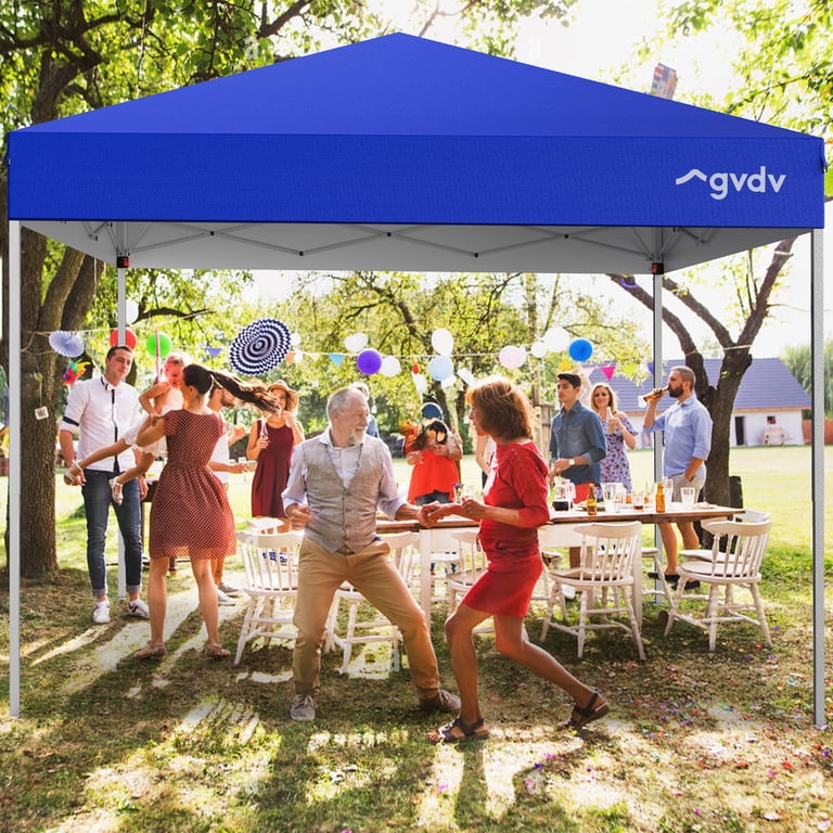 10x10 ft Pop Up Canopy Tent, Outdoor Portable Gazebo, Blue