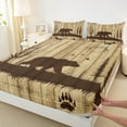 thumbnail image 3 of jejeloiu Wild Bear Queen Sheet Sets,Bear Paw Print Flat Sheet,Old Barn Door Queen Fitted Sheet For Teens Kids,Ultra Soft Home Decor,4pcs, 3 of 7