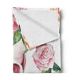 thumbnail image 2 of Skull Soft Flannel Fleece Throw Blanket, Nautical Anchor with Victorian Roses Peonies Vintage Art Design Print, Cozy Plush for Indoor and Outdoor Use, 50" x 70", White Green Pink, by Ambesonne, 2 of 5