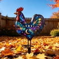 thumbnail image 5 of Sktrjpolfis Double Sided Painted Rooster Yard Stake, 11.8×7.9 Inch Weatherproof Outdoor Lawn Ornament for Flower Bed Backyard Patio Home Garden Decorations, 5 of 5