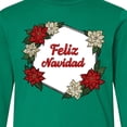 thumbnail image 4 of Inktastic Feliz Navidad Poinsettia Long Sleeve Youth T-Shirt, 4 of 5
