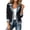 Black Cropped, variant on Women's Knit Denim Blazer Jacket Spliced Contrast Trim Button Front Lapel Collar Long Sleeve Casual Dressy Vintage Spring Fall Jean Outerwear White