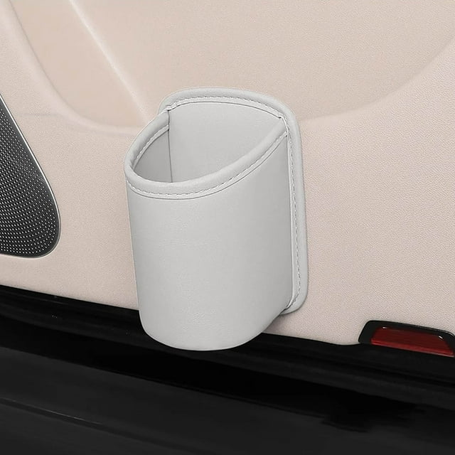 Wdhugt White White Car Door Storage Box Pu Cup Holder Vehicle Seat Back Organizer Auto Storage Accessory Holder