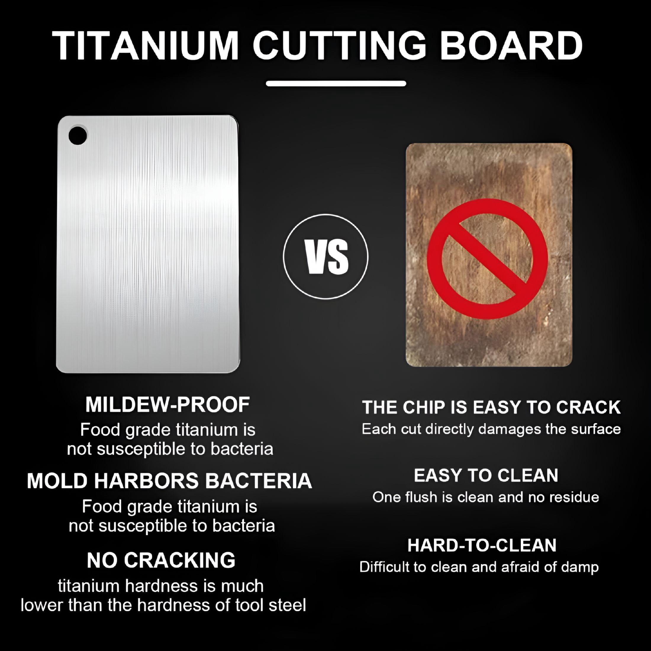 ACDANC Titanium Cutting Board,Upgraded Titanium Cutting Boards for Kitchen,Double-Sided Cutting Board Dishwasher Safe,Easy to Clean and Store (1Pc-L:15.35 * 11.02)