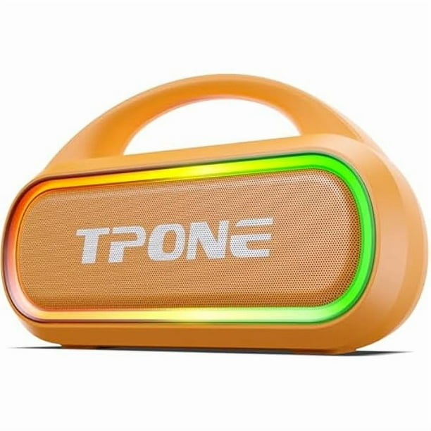 wonima02 Portable Bluetooth Speaker, 30W (Peak) Wireless Speaker for Outdoor, Up to 12H Playtime, IPX5 Waterproof with Light, TWS Pairing, for Home/Party/Outdoor/Beach, Birthday Gift (Peach Fuzz)