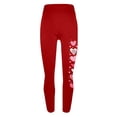thumbnail image 6 of Feancey Sales of The Day Clearance Prime Leggings for Women High Waist Casual Valentines Day Workout Pants Novelty Heart Print Stretchy Tummy Control Tights Seamless Butt Lift Yoga Pant Red M, 6 of 7