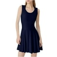 thumbnail image 3 of ylioge Swimsuits for Women One-Piece Sleeveless Swimming Dresses High Waisted Bathing Suits Ladies Solid Color Swimwear Dress, 3 of 8