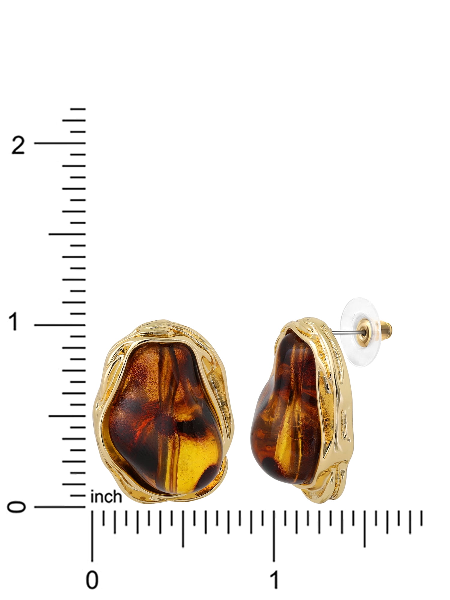 Jessica Simpson Women's Fashion Drop Earrings with Brown Stone Accents