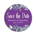 thumbnail image 1 of Darling Souvenir Round 45 Pcs Floral Border Save The Date Stickers Wedding Personalized Bride Groom Names And Date Envelope Seals - Violet, 1 of 4