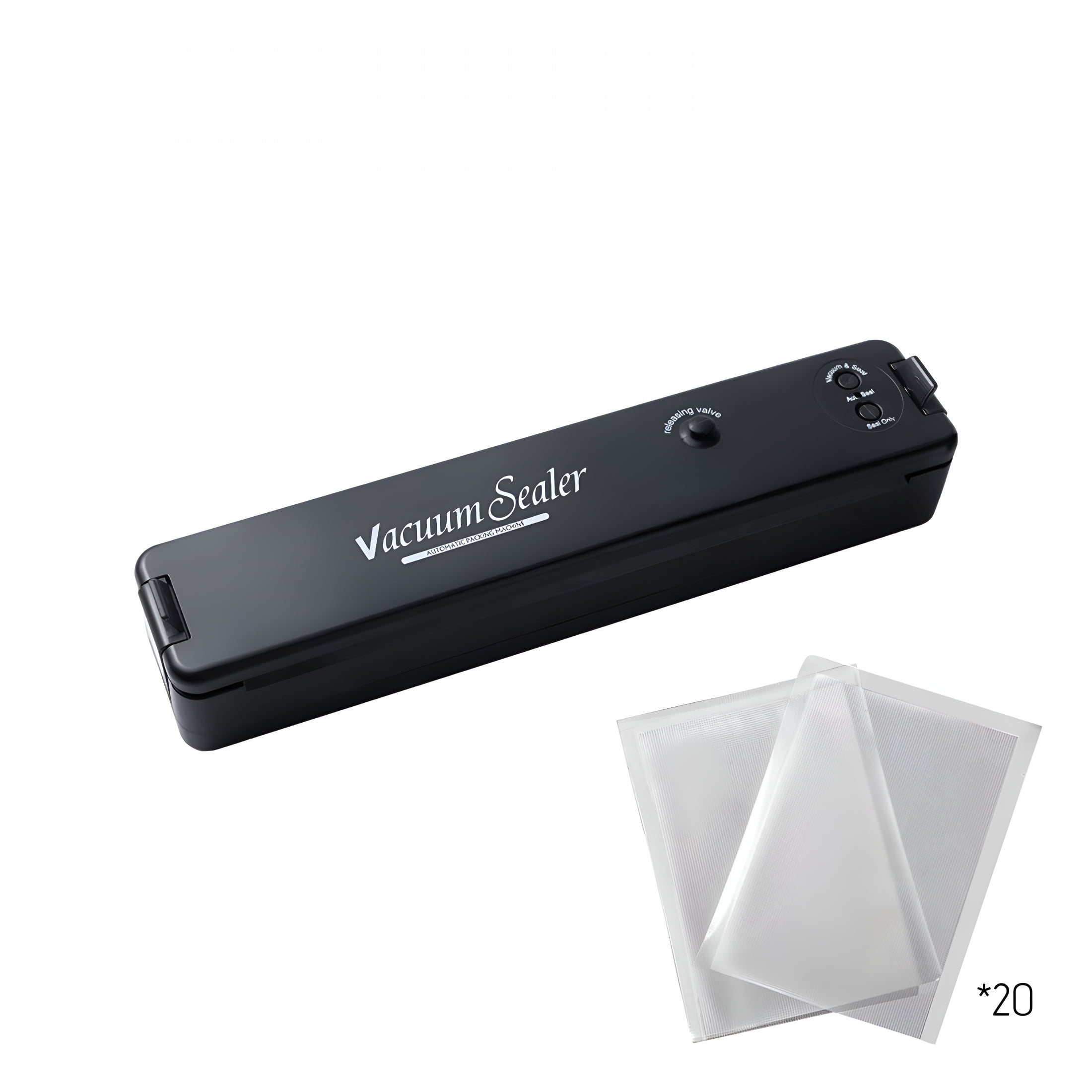 ACDANC Vacuum Sealer Machine,Kitchen Food Sealer Machine for Food Storage,Dry/Wet/Seal/Vac/External Vac Modes&5 Sealing Temperatures,Automatic Air Sealer with 20Pcs Vacuum Seal Bags,Black
