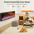 thumbnail image 2 of Smart 60" WiFi-Enabled Electric Fireplace Heater, Recessed in-Wall and Wall-Mounted Linear Fireplace,Compatible with Alexa,13 Adjustable Flame Color and 5 Brightness,1500/750 Watt Heater,Black, 2 of 9