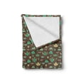 thumbnail image 2 of Tea Party Soft Flannel Fleece Blanket, Cups and Pots with Different Floral Motifs on Dotted Brown Background, Cozy Plush for Indoor and Outdoor Use, 50" x 70", Sea Green Brown Beige, by Ambesonne, 2 of 6