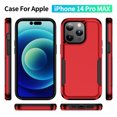 thumbnail image 2 of for iPhone 14 Pro Max Case, Dual Layers Shell Hard PC + Soft TPU Back Shell Heavy Duty Military Drop Protection Rugged Shockproof Hybrid Case for iPhone 14 Pro Max, Red+Black, 2 of 8