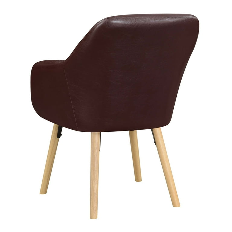 Convenience Concepts Charlotte Accent Chair – Espresso Faux Leather, 25.25” X 26.75” X 33.5”