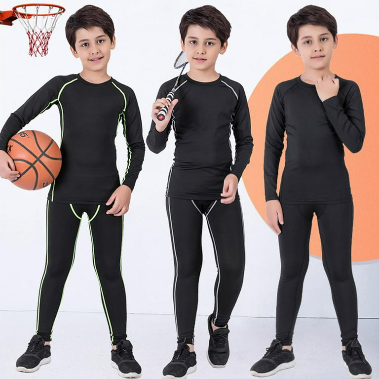 Kids Sportswear Quick Dry Clothing Boy Basketball Soccer Compression  Sportswear X4S4