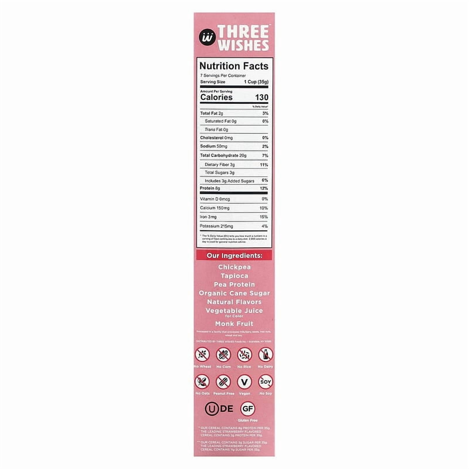 Three Wishes, Grain Free Cereal, Strawberry, 8.6 oz (245 g) Pack of 2