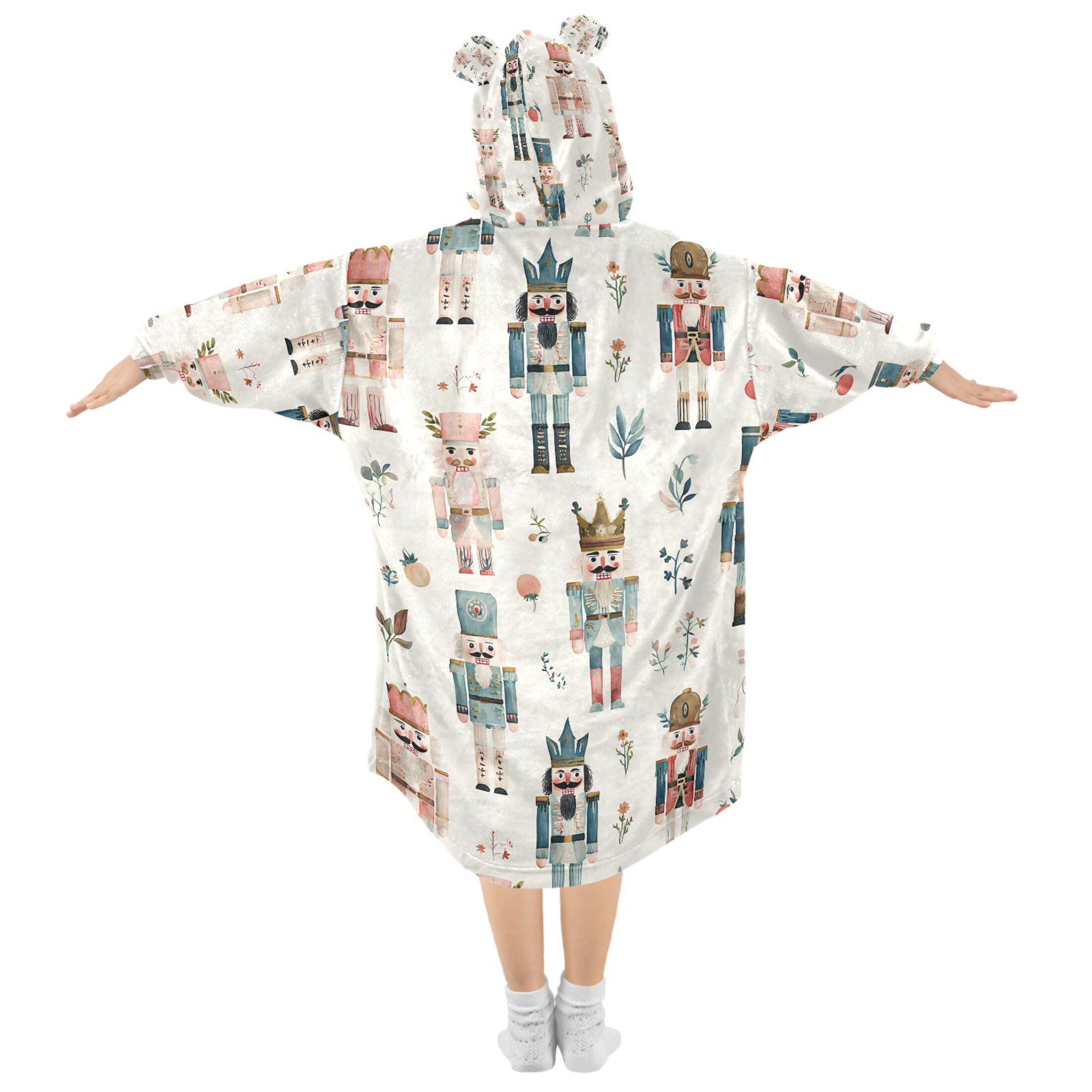 joogoo Blanket Hoodie for Nutcracker Soldiers Christmas Oversize Sweatshirt 3-14 YR L