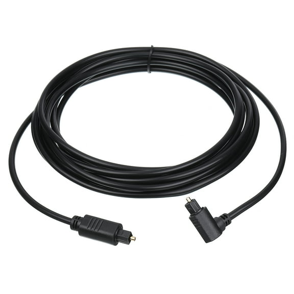 Fiber Optic Audio Cable 90 Degree Digital Optic Cable 14.7FT TOS Optical Link Plastic for TV DVD Black