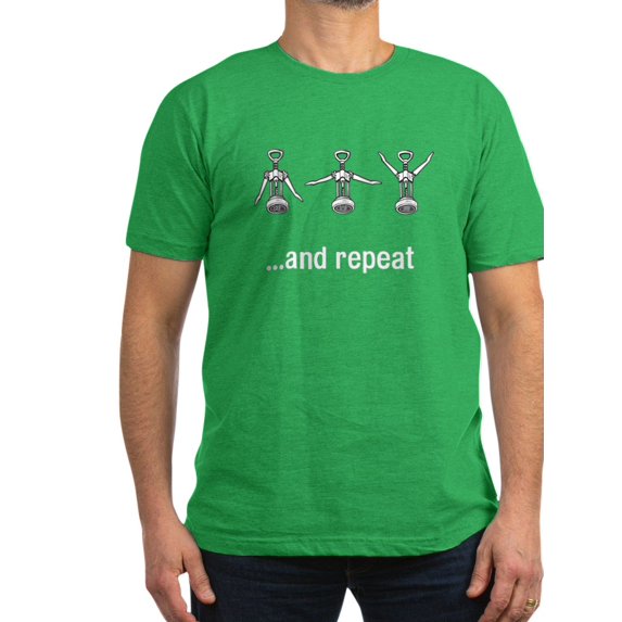 CafePress - Wine Open And Repeat Men's Fitted T Shirt (Dark) - Men's Fitted T-Shirt