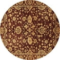 thumbnail image 1 of Ahgly Company Indoor Round Abstract Brown Modern Area Rugs, 3' Round, 1 of 4