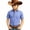 Blue, variant on LYHaoo Cowboy Plaid Pattern Button Down Shirt for Boys Western Style Festive Shirt Summer Short Sleeve Shirt,4-5 Years