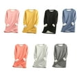 thumbnail image 5 of Woman Thermal Underwear Portable Solid Color Reusable Replacement Long Sleeve Winter Autumn Warm Keeping Lingerie T-shirt Red S, 5 of 8