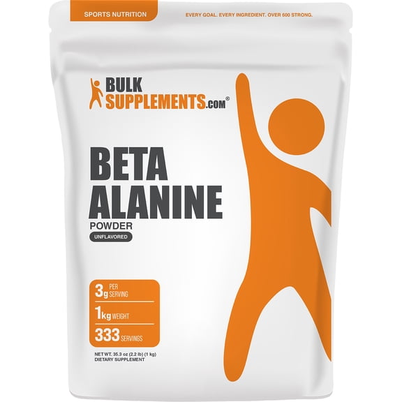 BulkSupplements Beta Alanine Powder - 1 Kilogram (2.2 lbs)