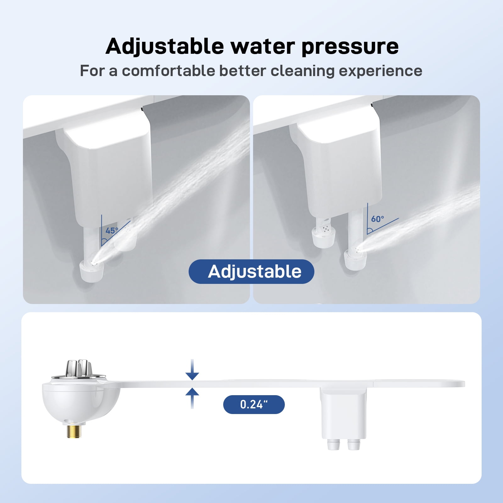 ChaoLink Bidet Attachment for Toilet, Self-Cleaning Dual Nozzle (Women-Bidet Wash) Toilet Bidet, Fresh Cold Water Sprayer Bidets for Existing Toilets with Pressure ControlWhite