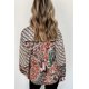 thumbnail image 2 of ABPHQTO Blusa de manga larga con volantes y estampado geométrico floral mixto negro negro negro para mujer, 2 of 5