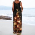 thumbnail image 4 of Womens Christmas Print Wide Leg Jumpsuit Adjustable Strap Sleeveless Overalls with Pockets M, 4 of 7