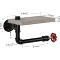 thumbnail image 6 of Industrial Wall-Mounted Toilet Paper Holder with Shelf, SUS304 Stainless Steel Matte Black Tissue Roll Dispenser Rack for Bathroom Organization, 6 of 9