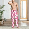thumbnail image 4 of Mens Pajama Pants Bottoms with Pockets - pink cow print cute Comfy Mens Pj Pants, Soft Men Lounge Pants, 4 of 5