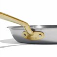 10-Inch Stainless Steel Frying Pan with Antique Brass Handle, 5-Ply ...