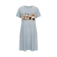 thumbnail image 5 of FDGIU Women's Cute Pajama Dress - Funny Printed Sleepshirt Short Sleeve, Loose Fit Nightgown & Loungewear, 5 of 5