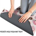 thumbnail image 3 of 74x26 Inch Yoga Towel, Sweat Absorbent Non-Slip Mat for Hot Yoga, Pilates & Fitness,Two-Tone Chocolate Pink Donut Light Pink Grid Pattern, 3 of 5