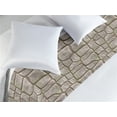 thumbnail image 2 of Stone Print Bed Runner, Rock Themed Wall Ornament Asymmetric Design Pebble Look Stonework Pattern, Decorative Accent Bedding Scarf for Hotels Homes & Guest Rooms, Queen, Pale Grey Camel, by Ambesonne, 2 of 3