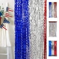 thumbnail image 7 of SLYNSHome Patriotic Red White Blue Tinsel Foil Fringe Curtain,4th of July Decorations Curtain Backdrop for Patriotic,Memorial Day,Independence Day, 7 of 7
